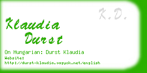 klaudia durst business card